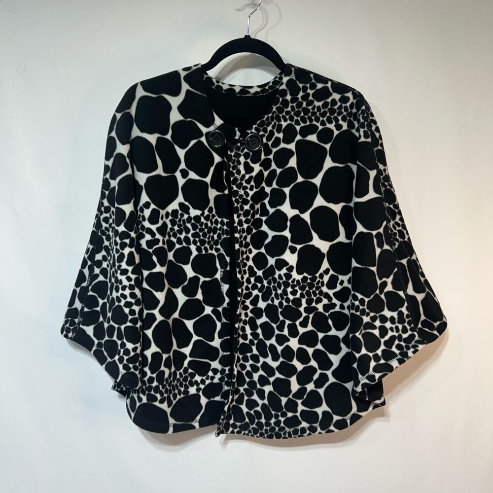 Elegant Black and White Animal Print Cape